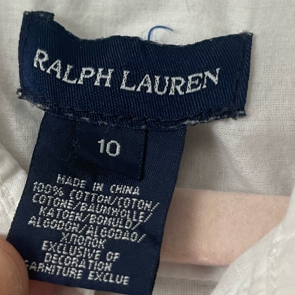 Ralph Lauren Kids White Long Sleeve Button-Up Shirt size 10 - Picture 7 of 8